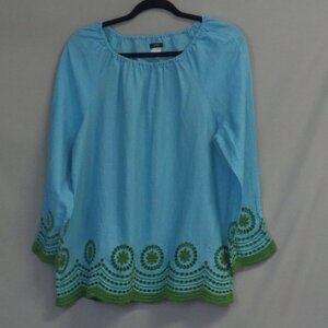 J Crew Blue Tunic Top